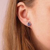 18ct White Gold Blue Sapphire and Diamond Earrings