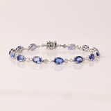 18ct White Gold Antique-Style Sapphire and Diamond Bracelet