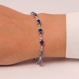 18ct White Gold Antique-Style Sapphire and Diamond Bracelet