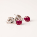 Diamond & Ruby Drop Earrings