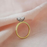 Lab Grown Emily-Emerald Cut Solitaire Diamond Engagement Ring Set in Yellow Gold Band