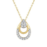 9ct yellow gold pear shape diamond dress pendant on chain, available at York Jewellers Sydney (Penrith and Warriewood).