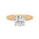 Angelina-Yellow Gold-Round Brilliant Cut Four Claw Set Diamond Engagement Ring with Diamond Set Band
