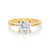 Ashley-Yellow Gold-Round Brilliant Cut Four Claw Set Solitaire Diamond Engagement Ring