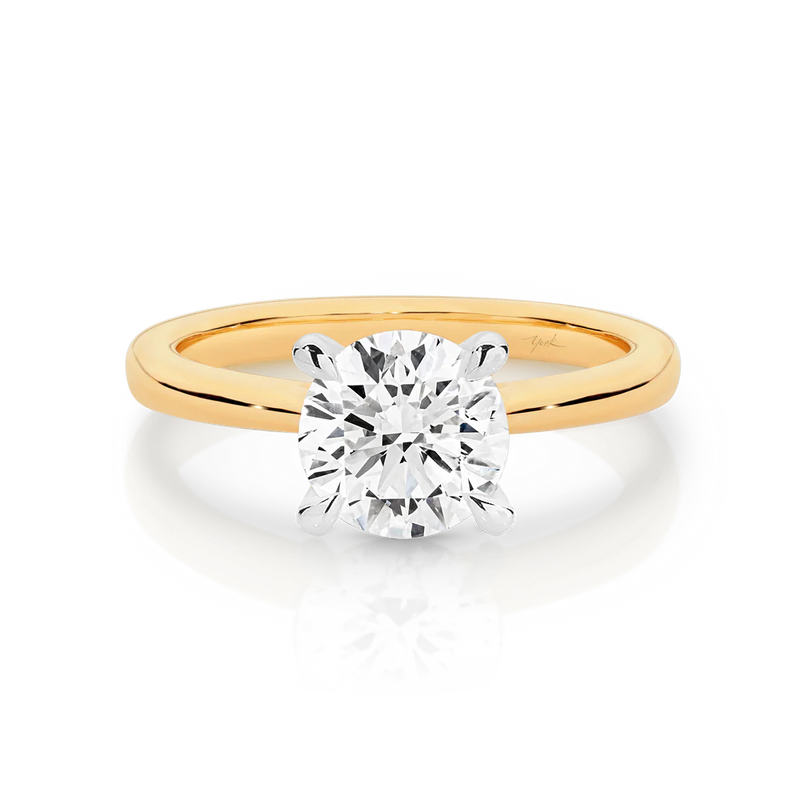 Ashley-Yellow Gold-Round Brilliant Cut Four Claw Set Solitaire