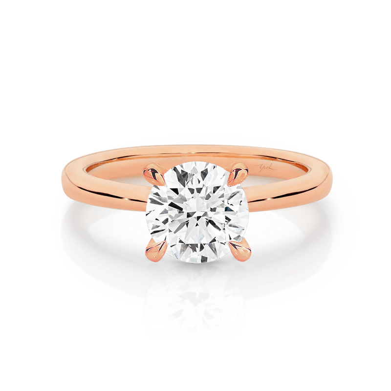 Ashley-Rose Gold-Round Brilliant Cut Four Claw Set Solitaire Diamond Engagement Ring