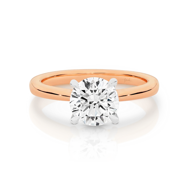 Ashley-Rose Gold-Round Brilliant Cut Four Claw Set Solitaire Diamond Engagement Ring