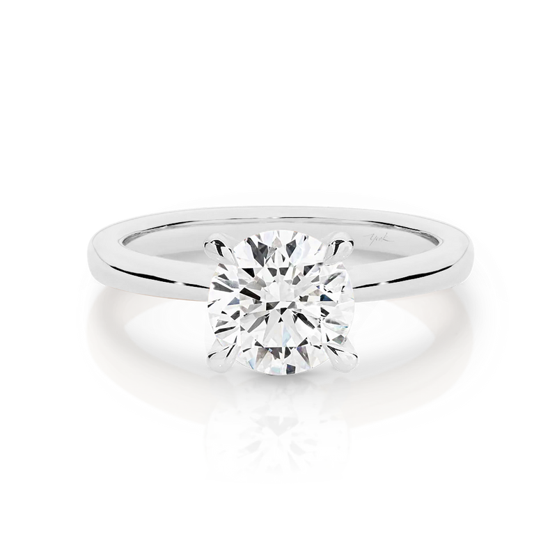 Ashley-White Gold-Round Brilliant Cut Four Claw Set Solitaire Diamond Engagement Ring