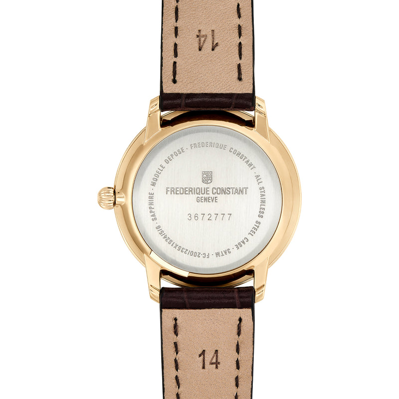 Frederique Constant Clasic Slimline Ladies Quartz Movement Watch with Leather Strap