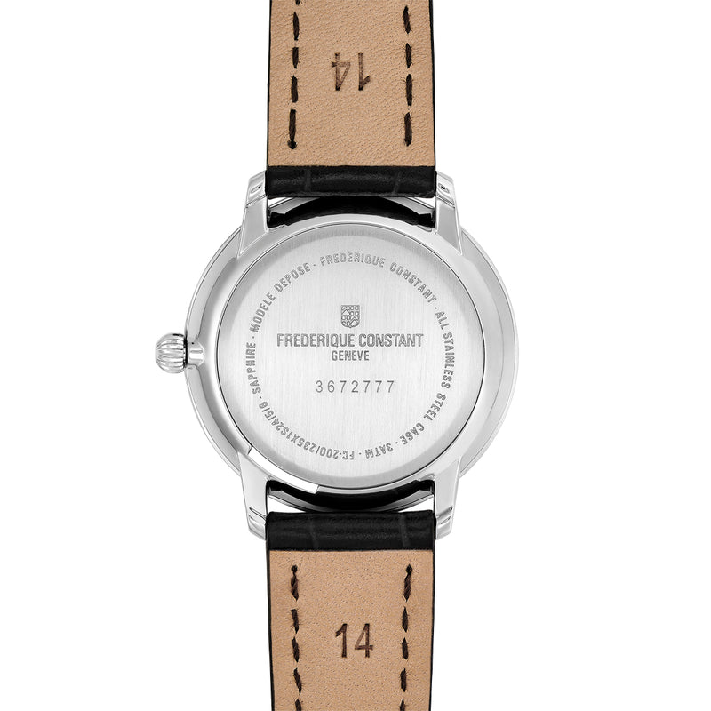 Frederique Constant Classic Slimline Ladies Quartz Movement Watch with Leather Strap