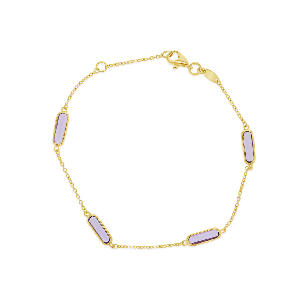 Fashion amethyst bracelet gold