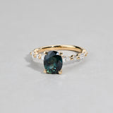 18ct yellow gold Camilla Ring with a natural Australian blue sapphire available from Sydney fine jeweller York Jewellers.