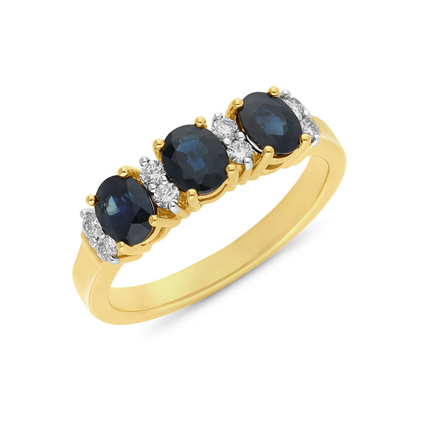 Sapphire & Diamond Anniversary Ring