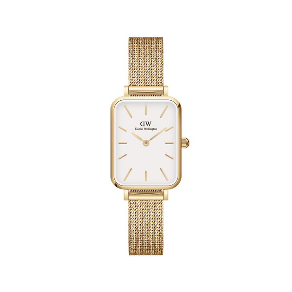 Daniel Wellington Quadro 20X26 Pressed Evergold Gold & White Watch
