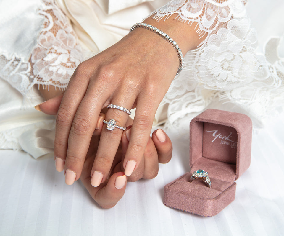 engagement and wedding rings