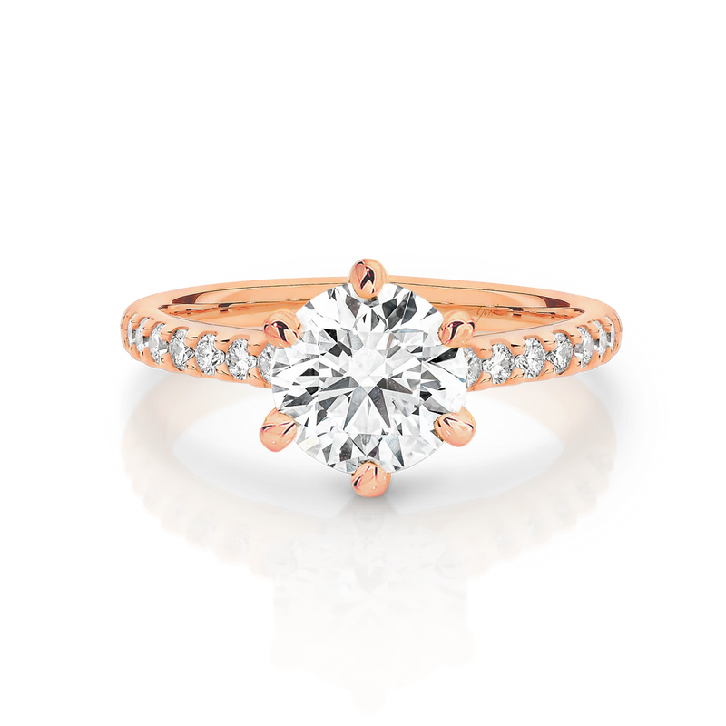 Gabriela-Rose Gold-Round Brilliant Cut Six Claw Set Diamond