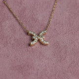 Close-up of 9ct yellow gold Gemini pendant showcasing 16 carcelated round brilliant cut diamonds (0.08ct total) available at York Jewellers Penrith.