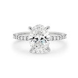 Harper - Oval Shape Diamond Engagement Ring with Diamond Set Band in White Gold