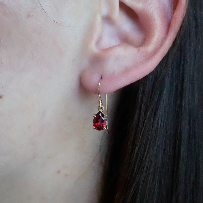 Garnet Shepherd Hook Earrings