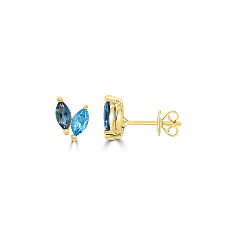 Marquise Blue Topaz Stud Earrings