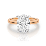 Olivia-Oval Shape Solitaire Diamond Engagement Ring in Rose Gold