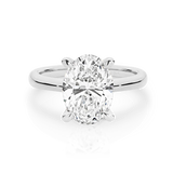 Olivia-Oval Shape Solitaire Diamond Engagement Ring in White Gold