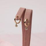 Everyday 9ct yellow gold lab grown diamond huggie drop earrings available in Penrith's best jewellery store, York Jewellers.