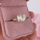 Luxury pear shape and emerald cut engagement ring Sydney York Jewellers collection.