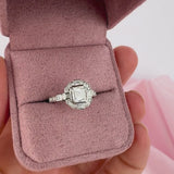 Emerald cut diamond engagement ring in box white gold Sydney Australia Gatsby ring.