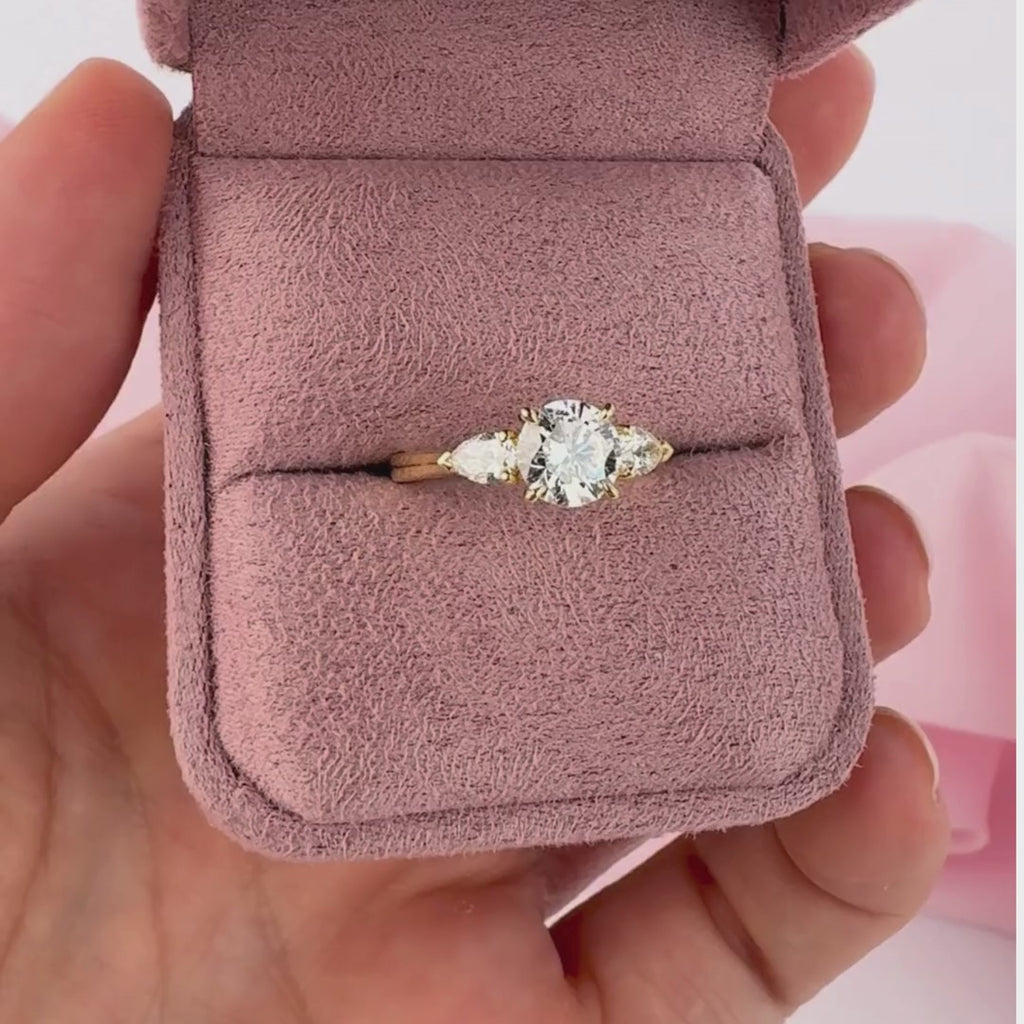 Round brilliant cut diamond engagement ring in box yellow gold Sydney Australia Thea ring.
