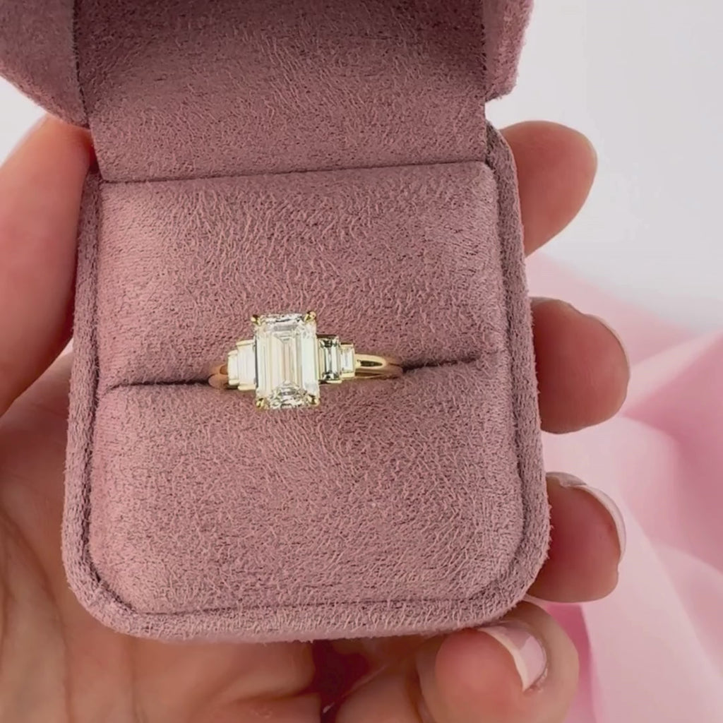 Luxury emerald cut engagement ring Sydney York Jewellers collection.
