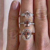 Morganite & Diamond Halo Ring