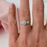 Diamond Halo Trilogy Ring