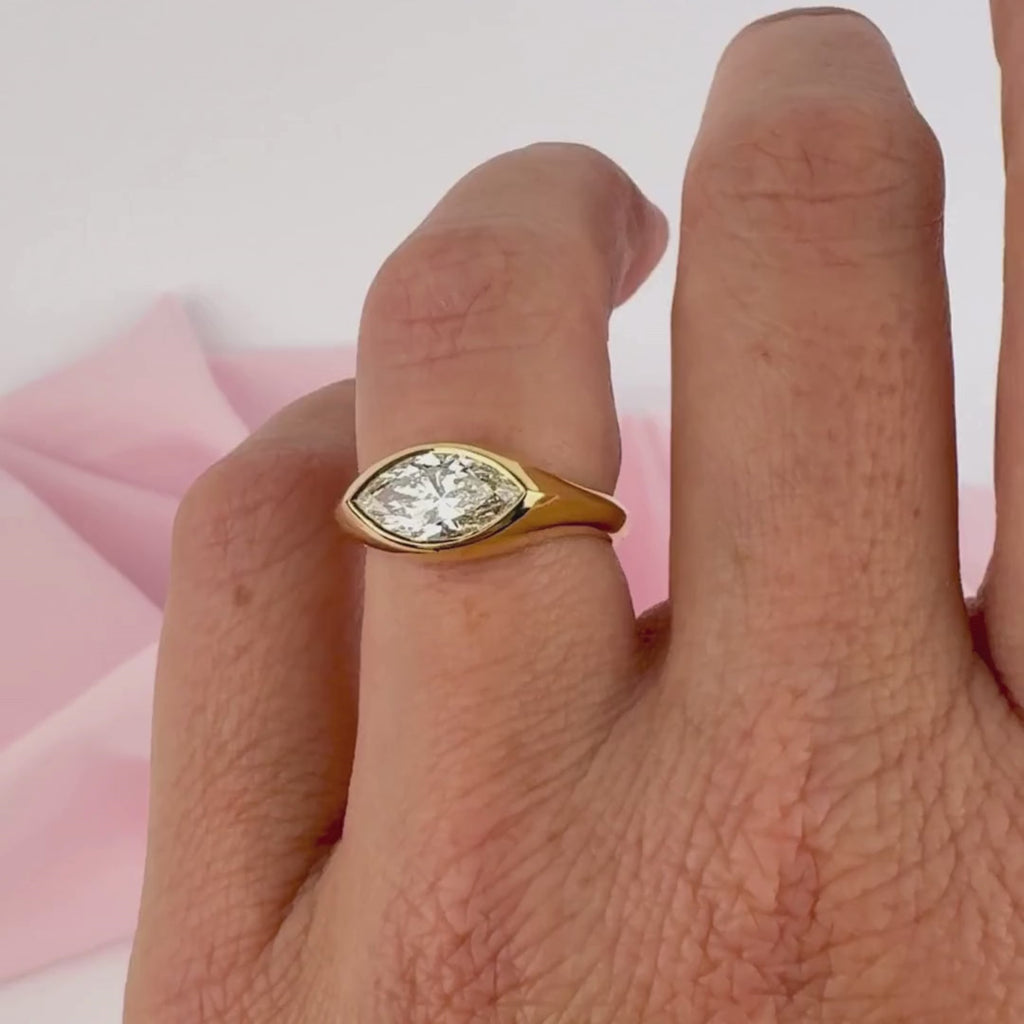 Luxury marquise diamond engagement ring Sydney York Jewellers Miley collection.