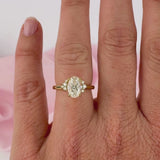Oval shaped diamond ring side profile yellow gold setting York Jewellers Sydney.