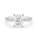 Renee-Radiant Shape Diamond Engagement Ring with Diamond Set Band in White Gold