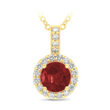 Natural Ruby & Diamond Halo Pendant