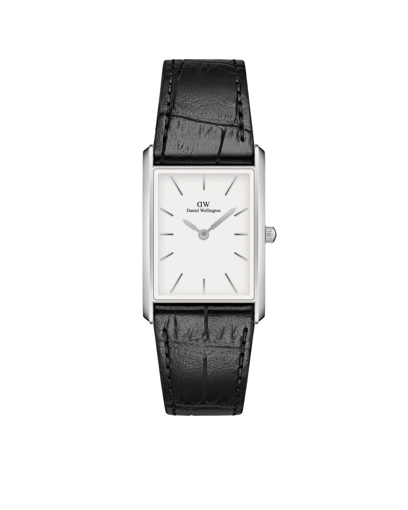 Daniel Wellington Bound 35x24 Black Croc Leather S White Watch
