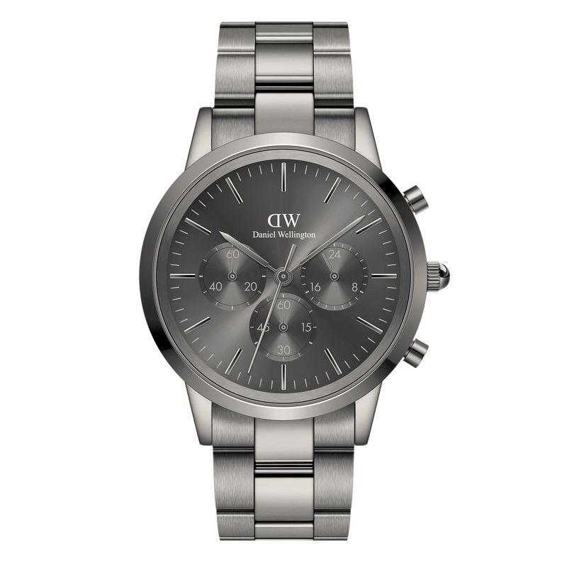 Daniel Wellington Iconic Chronograph 42 Link Anthracite-Grey Sunray Watch
