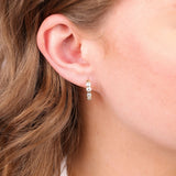 9ct yellow gold lab grown diamond hoop earrings worn on ear showing full circle sparkle, available at York Jewellers Penrith and Warriewood (Sydney).