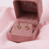 9ct yellow gold diamond dress stud earrings in pink York Jewellers box showing subtle everyday sparkle, available in Penrith and Warriewood stores (Sydney).