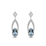 'Maya' Aquamarine & Diamond Drop Earrings