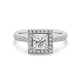 Princess Cut Halo Diamond Engagement Ring