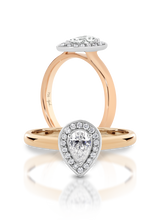 Pear Shape Diamond Halo Engagement Ring
