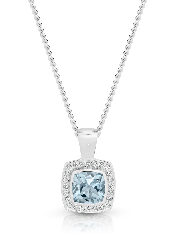 Aquamarine and Diamond Pendant