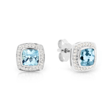 Aquamarine and Diamond Stud Earrings