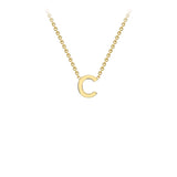 Petite Initial Pendants in Yellow Gold + Chain