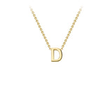 Petite Initial Pendants in Yellow Gold + Chain