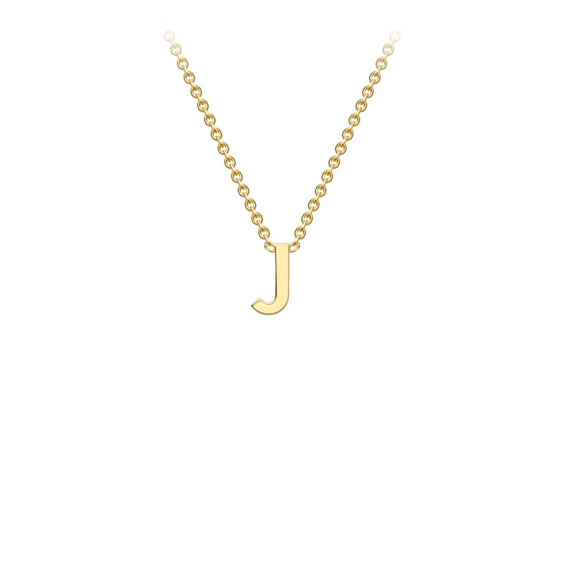 Petite Initial Pendants in Yellow Gold + Chain