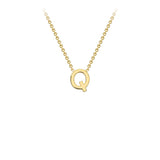 Petite Initial Pendants in Yellow Gold + Chain